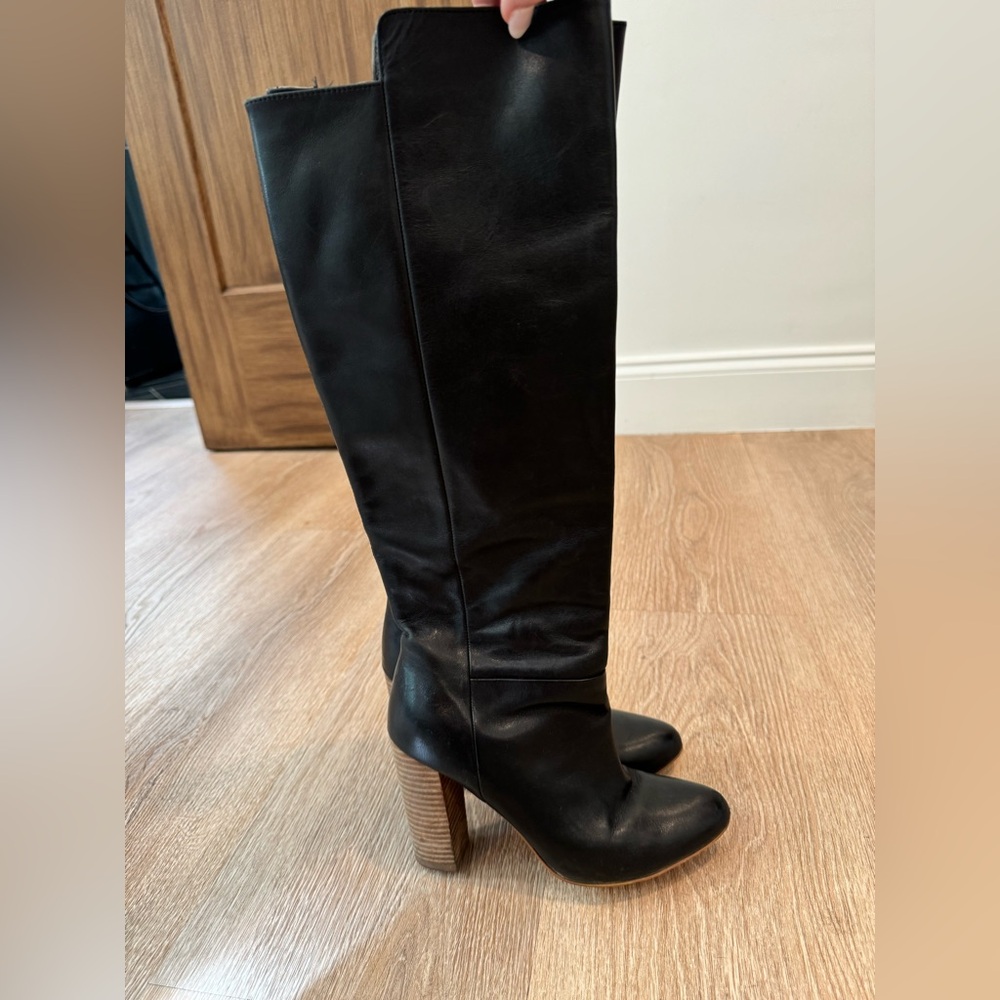Kate Spade Black Leather Heeled Boots